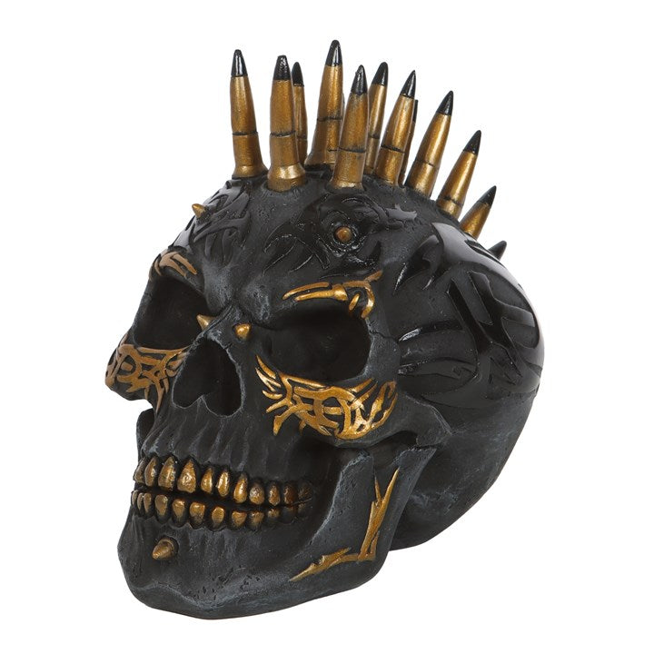 Black Gold Skull Ornament by Spiral Direc