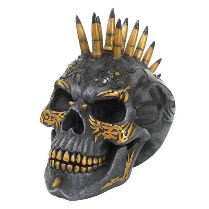 Black Gold Skull Ornament by Spiral Direc