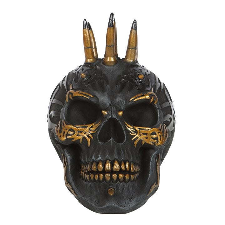 Black Gold Skull Ornament by Spiral Direc